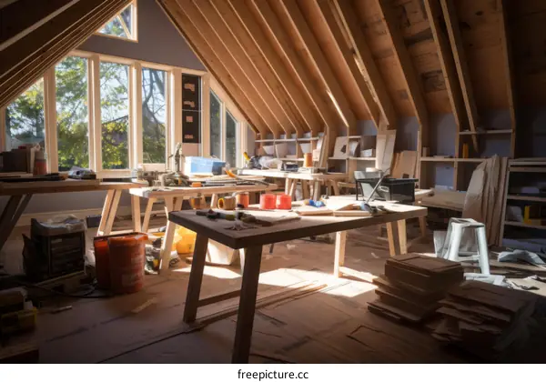 A Carpentry Workshop Tucked Away in an Attic