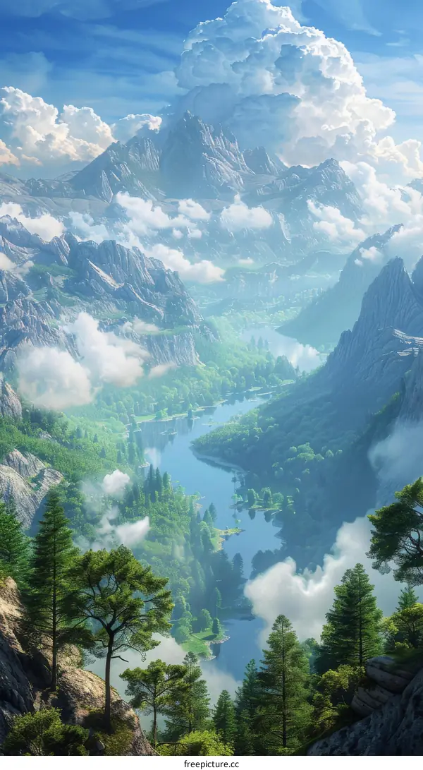 Majestic Mountain Valley Panorama