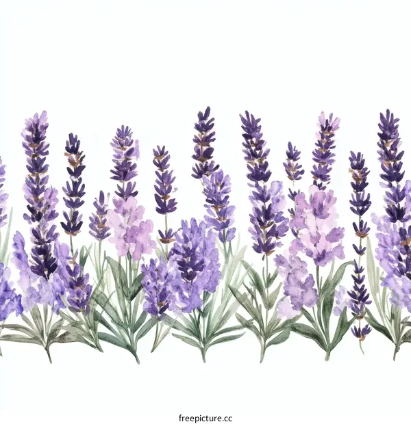 Watercolor Lavender Border Design