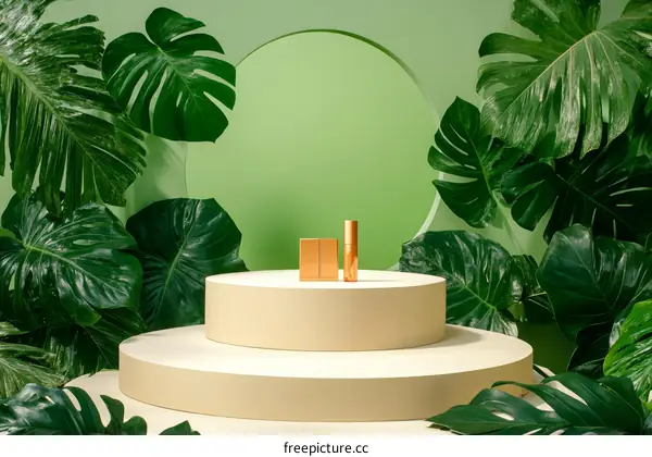 Tropical Green Product Display Podium