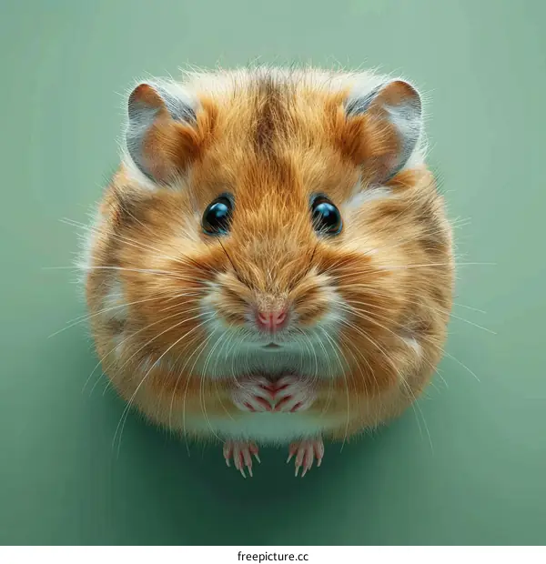 Close-up portrait of a cute ginger hamster