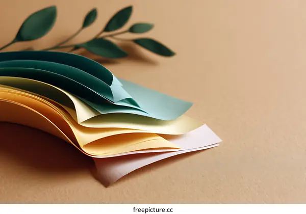 Colorful Paper Layers Abstract Art Piece