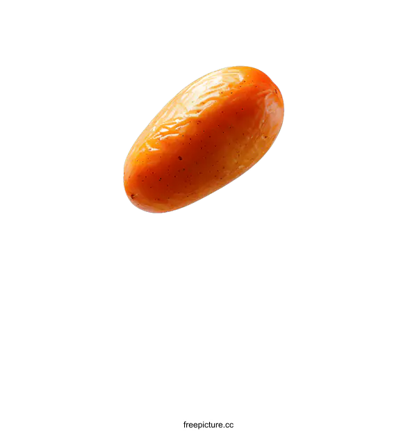 [Transparent Background PNG]Single Ripe Orange Persimmon Fruit Isolated on White Background