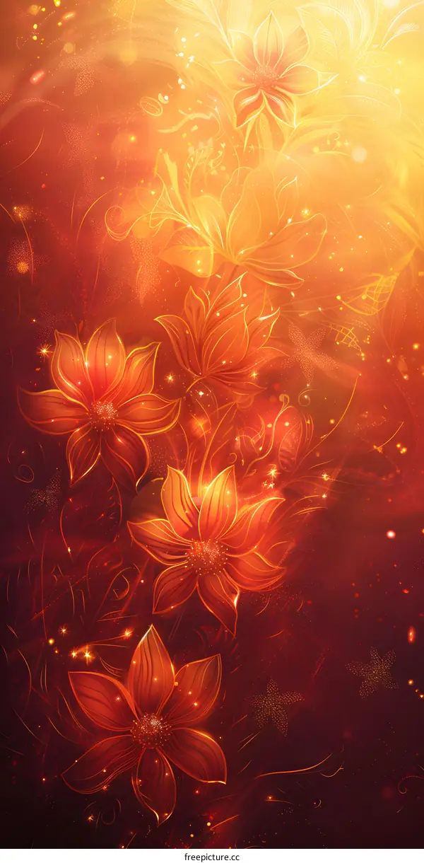 Glowing Orange Flowers