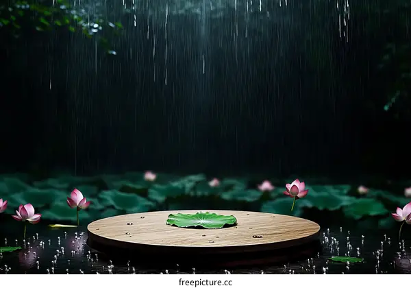 Raining Lotus Pond Display Platform