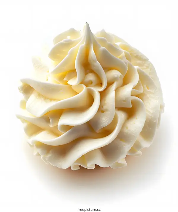 Close-up image of white frosting