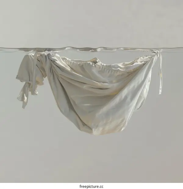 White clothes floating in water