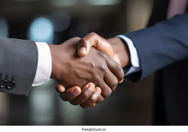 Two businessmen shaking hands