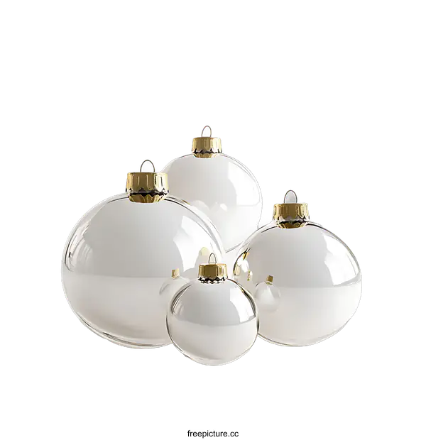 [Transparent Background PNG]White Christmas Ornaments Collection