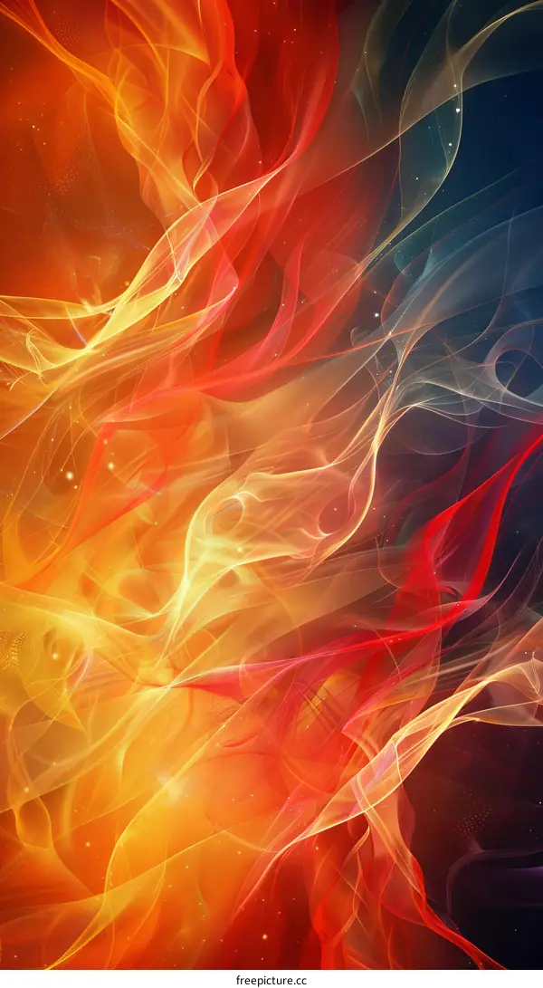 Abstract red orange yellow white blue green colorful fractal flame digital art 4k 8k high resolution wallpaper background image