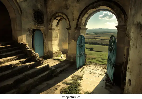 Open Doors Leading to a Scenic View