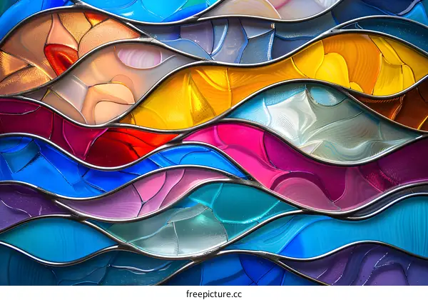 Stained Glass Wavy Pattern