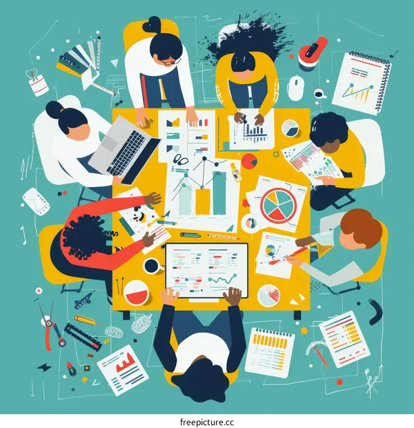 Diverse group of people working together at a table