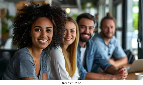 portrait of a group of young professionals smiling