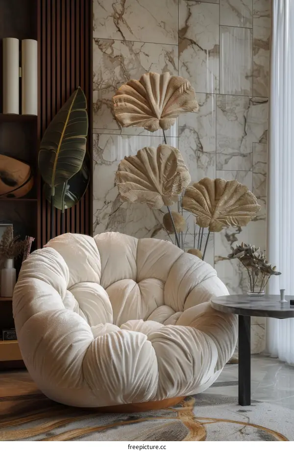 Cream Velvet Armchair in Modern Interior Design