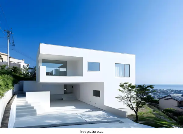 Modern White House with a View of the Ocean