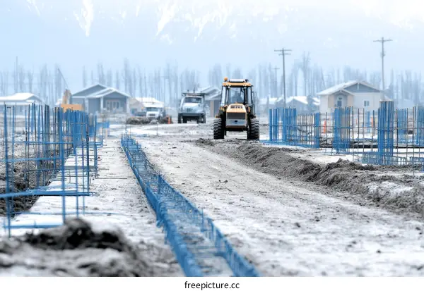 Construction Site with Homes Under Development