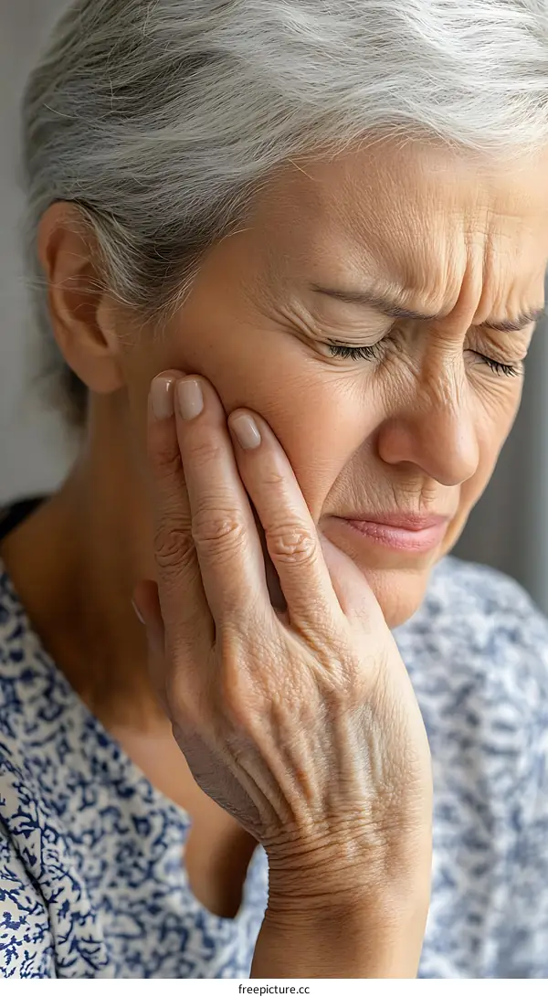 Elderly Woman Suffering from Facial Pain