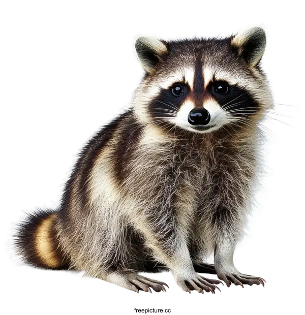 [Transparent Background PNG]Adorable Raccoon Portrait on White Background
