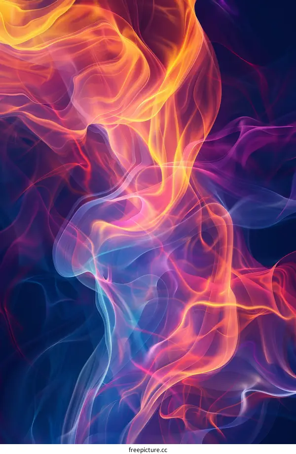 Abstract Colorful Flowing Smoke Illustration