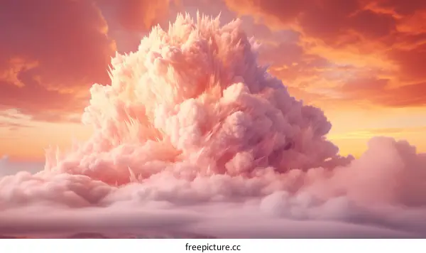 Dreamy Pink Cloud in the Sky