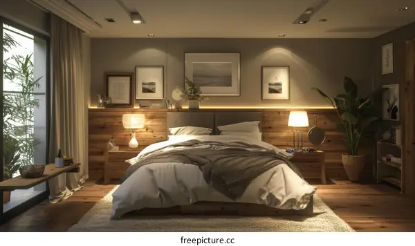 Cozy Bedroom Interior Design Illustration