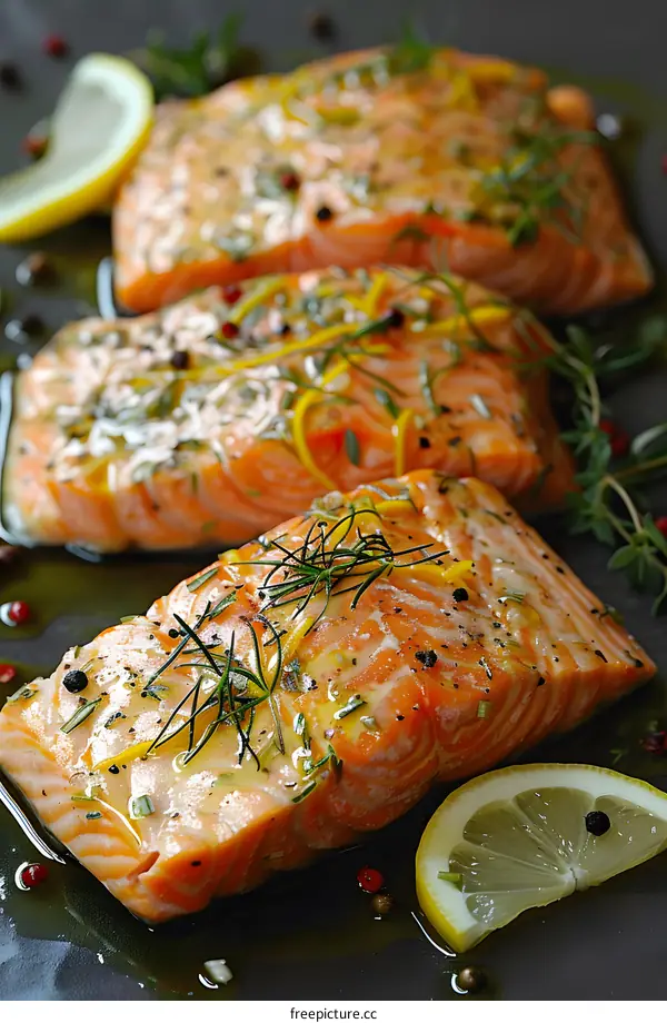 Grilled Salmon Fillets with Lemon and Herbs