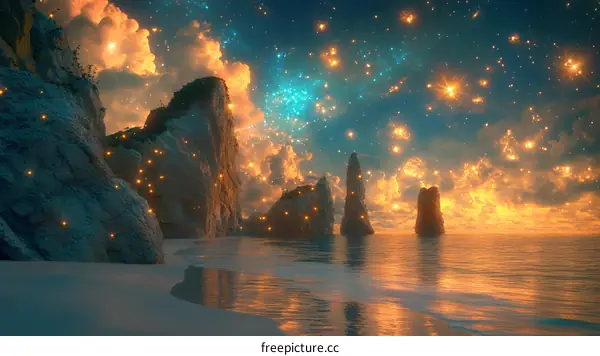 Starry Night Beachscape Fantasy
