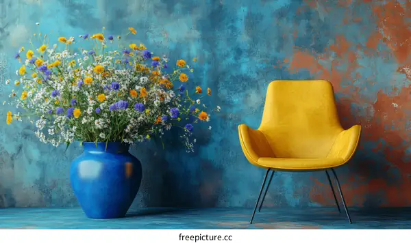 Stylish Interior Design with a Bouquet of Flowers