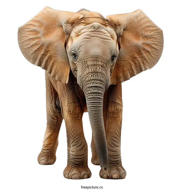 [Transparent Background PNG]Young Elephant on White Background
