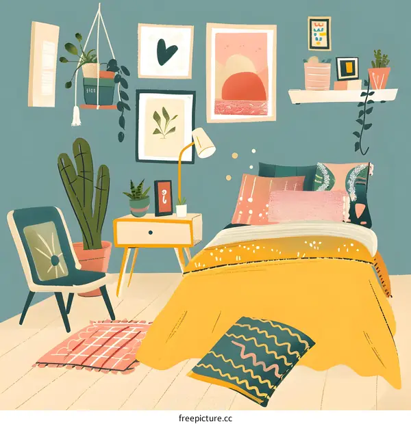 Cozy Minimalist Bedroom Interior Design with Plants