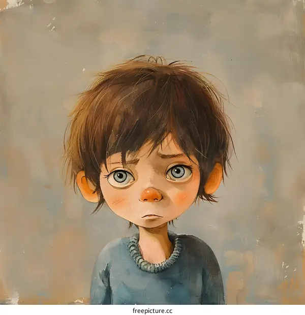 sad boy with big eyes