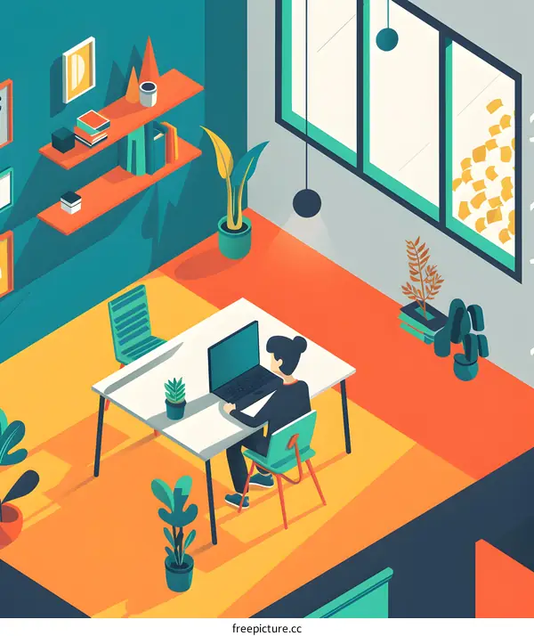 Modern Home Office Illustration