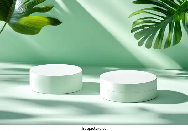 Elegant Green Background with White Product Display