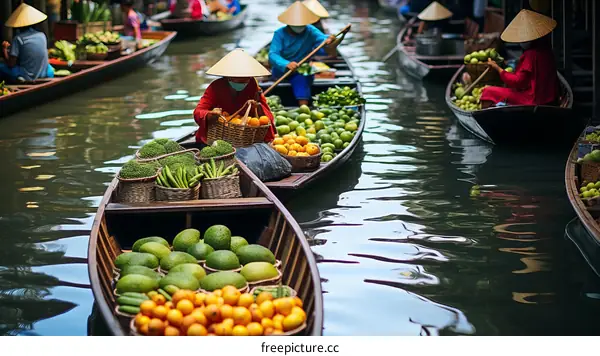 Southeast Asian Floating Market