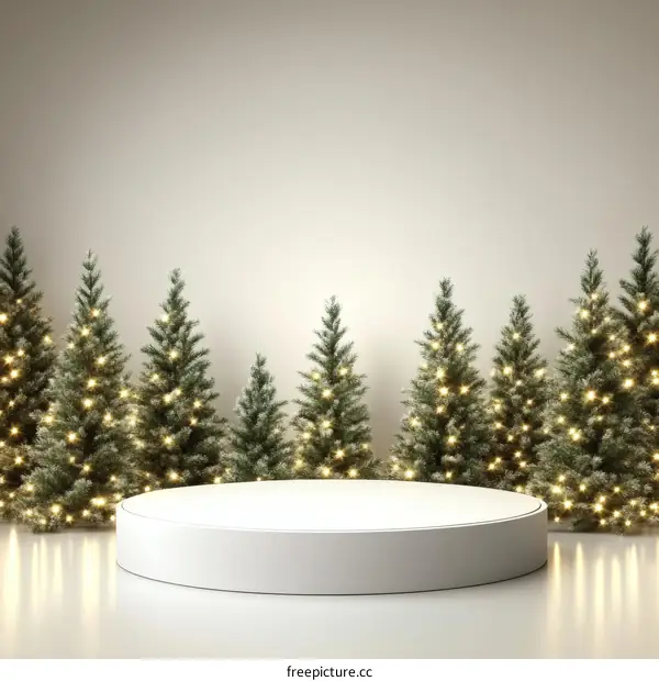 Christmas Scene with Product Display Platform