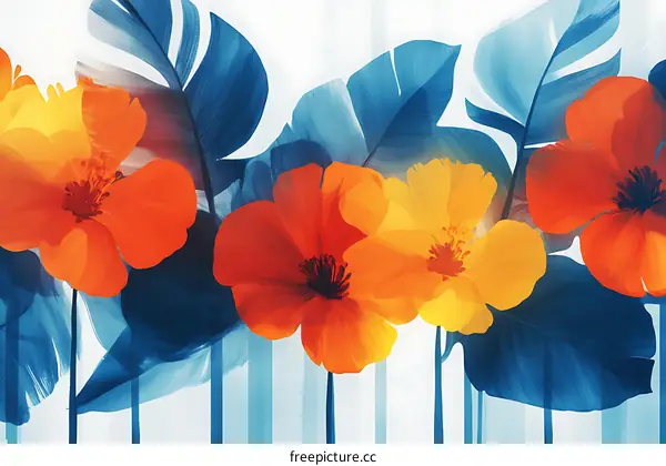 Vibrant Floral Abstract Art Decor