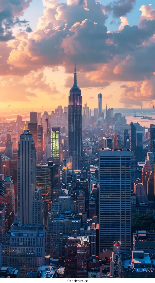 New York City Skyline at Sunset