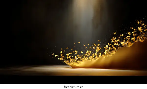 Golden Butterflies Abstract Illustration Background
