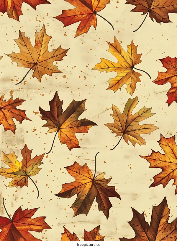 Autumn Leaves Pattern Background