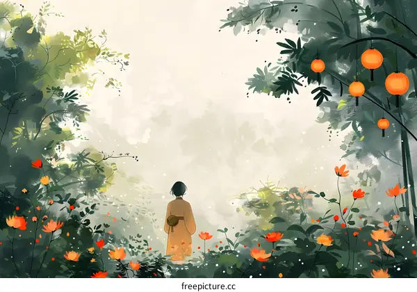 girl in the orange forest