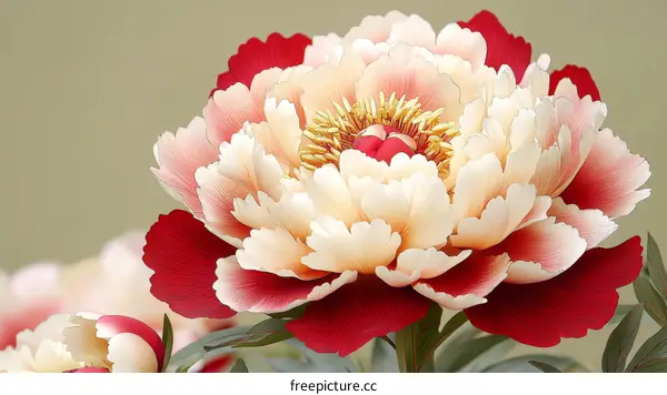 Delicate Peony Illustration in Artistic Style