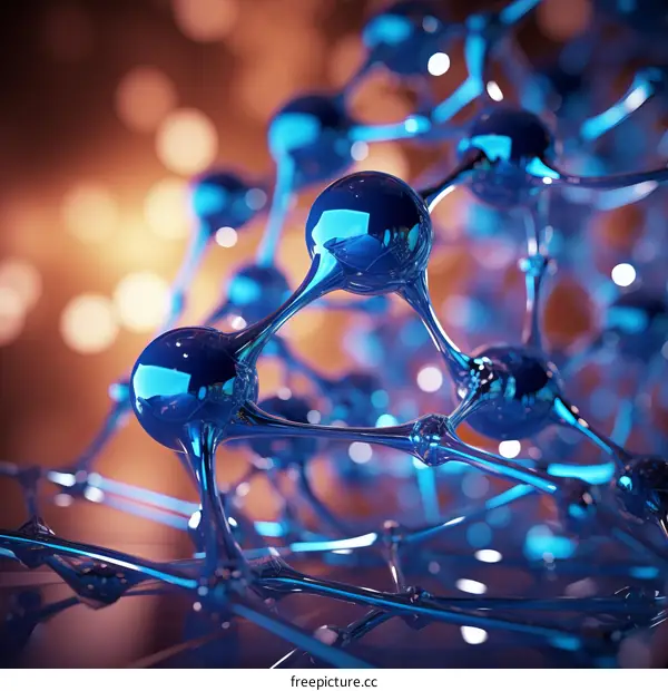 Blue And Orange Abstract Atom Structure