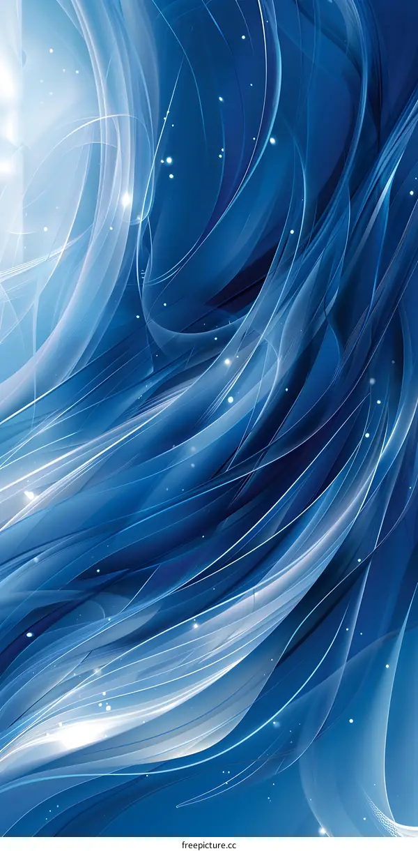 Blue Geometric Abstract Ribbons