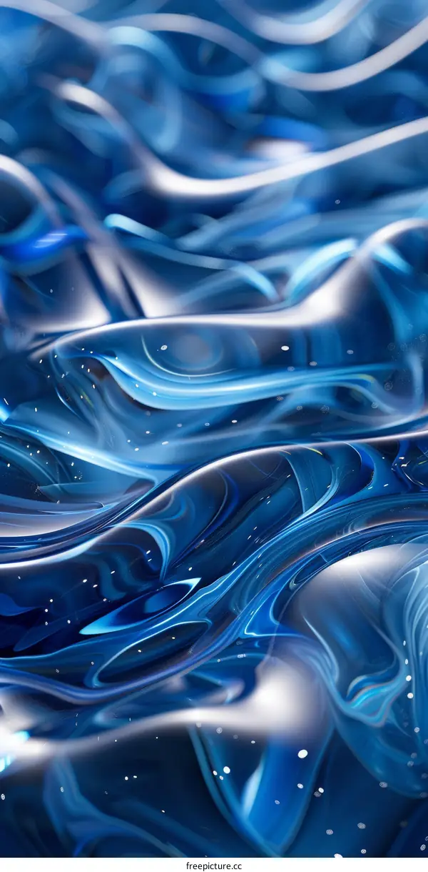 White and Blue Abstract Painting