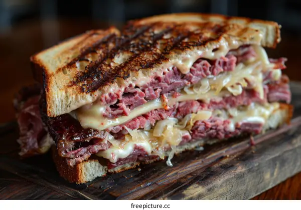 Grilled Reuben Sandwich Close-up