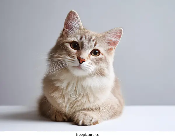 Adorable Cream-Colored Cat Portrait