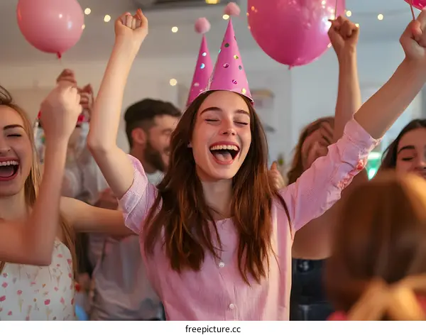 Happy Friends Celebrating Birthday Party Together