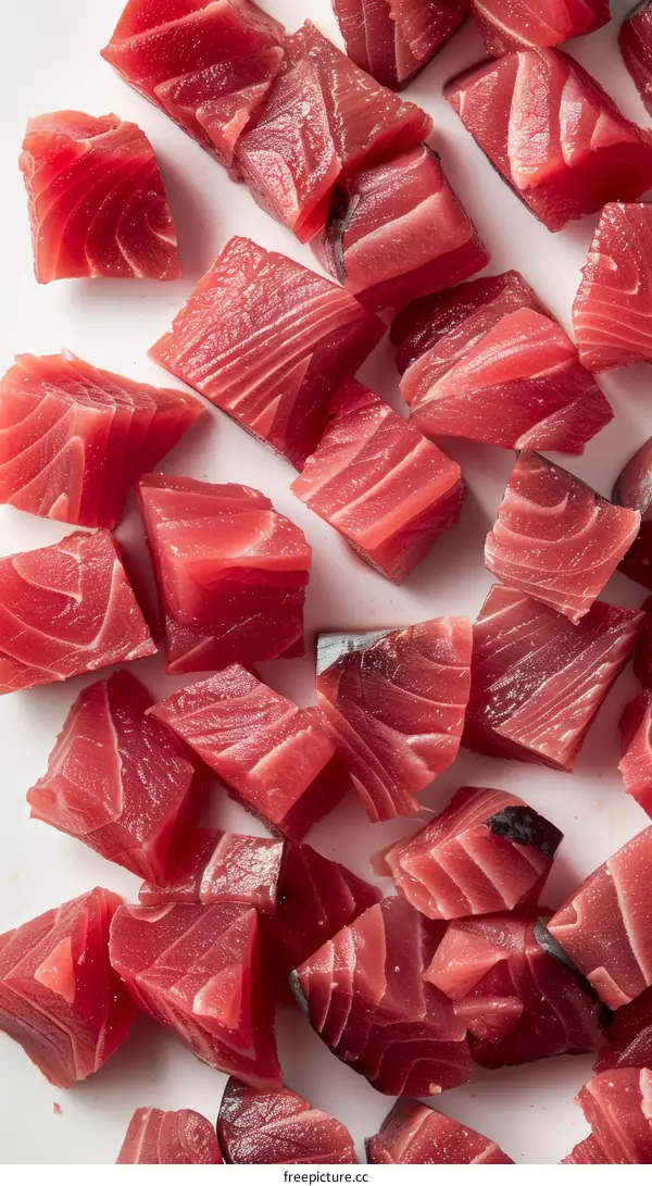 diced raw tuna