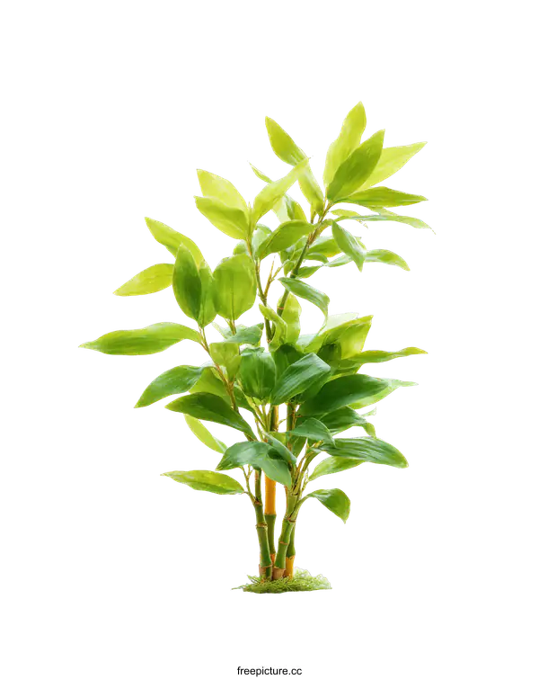 [Transparent Background PNG]Beautiful Lucky Bamboo Plant on White Background